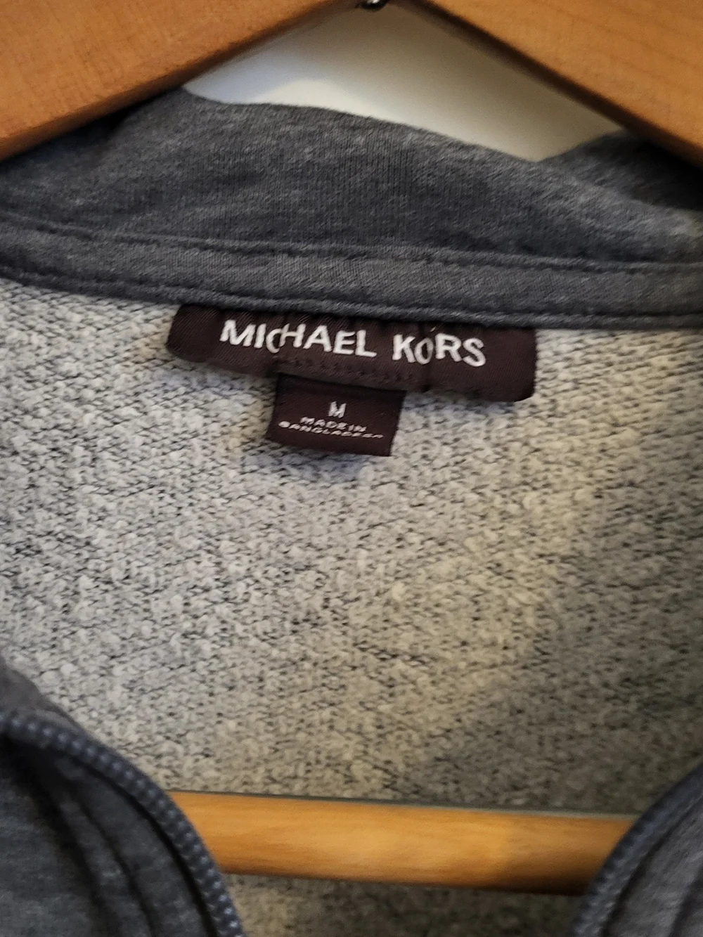 Michael Kors Men’s Zip-Up Sweater Pullover in Charcoal